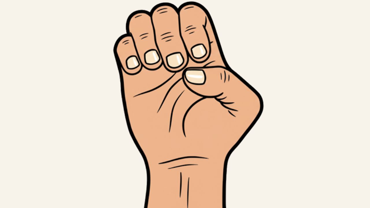 a cartoon showing a healthy set of nails