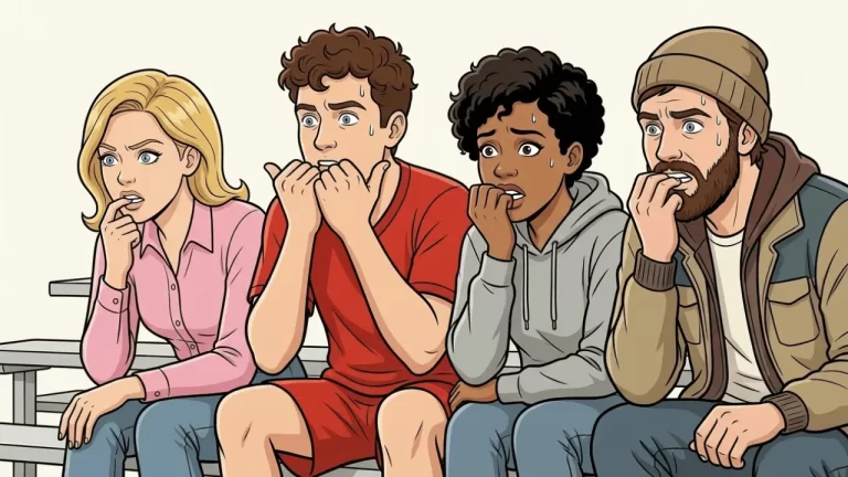 biting nails watching sports