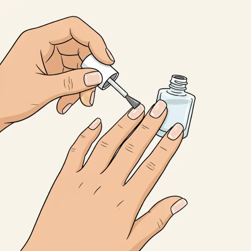 cartoon putting on nail polish
