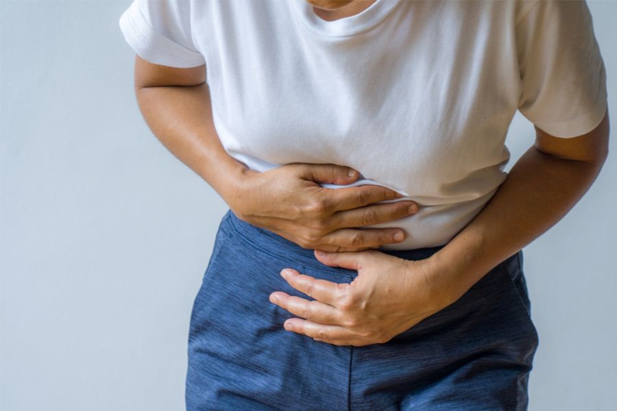 girl with stomach pain
