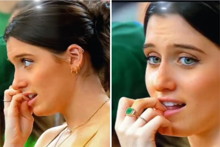 Viral image of a Tulane student biting nails